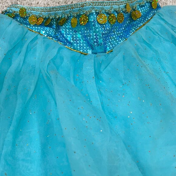 Disney Castle Collection Girls Aladdin Costume Pants Size 13 Turquoise & Gold - Picture 7 of 7